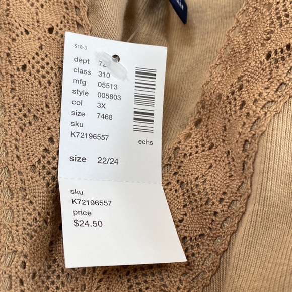 Lane Bryant 22/24 Tan Long Sleeve Shirt NWOT - Picture 3 of 3